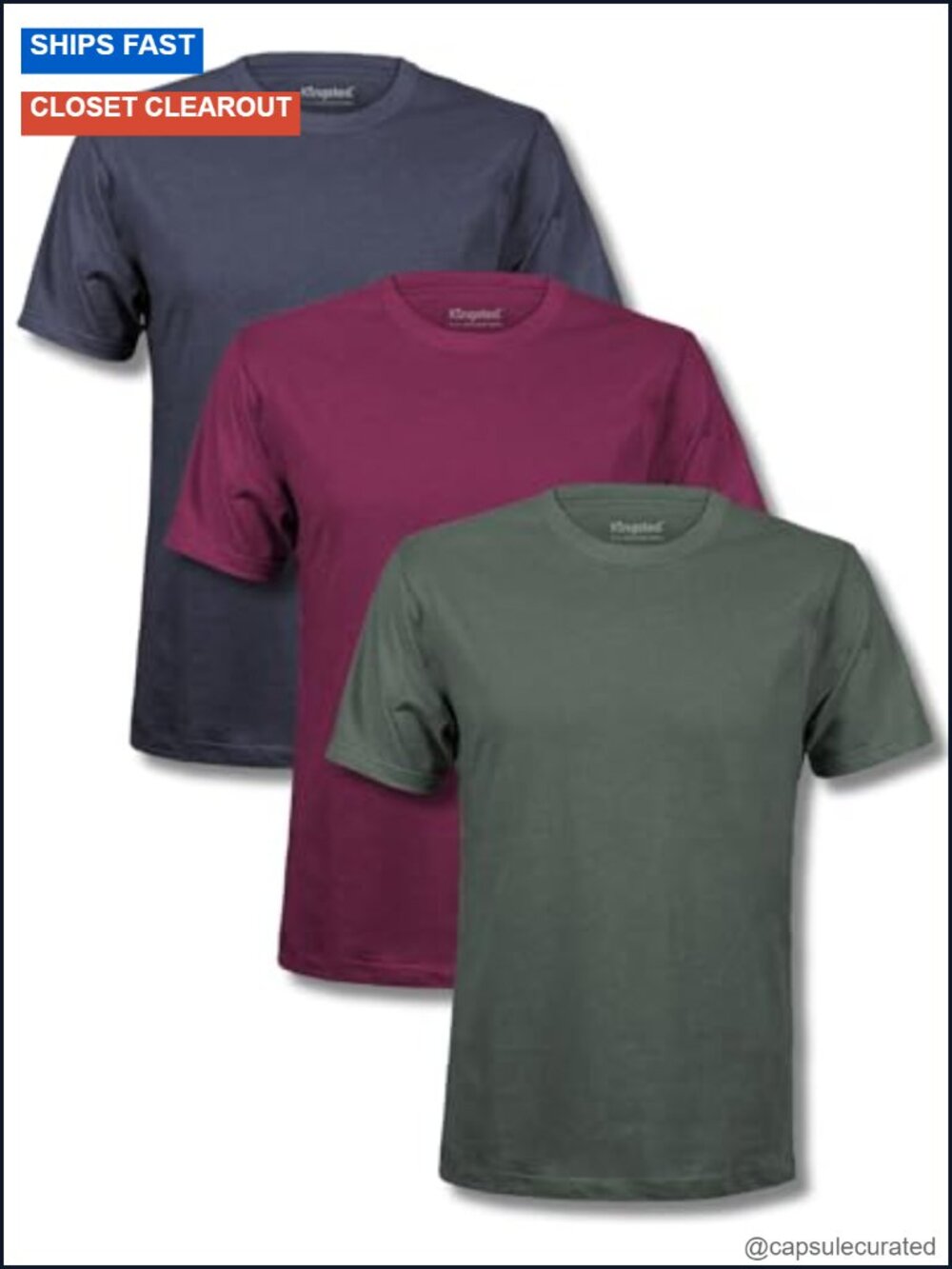 Men's Super Soft Classic Crew Neck T-Shirt 3 Pack - Premium Polycotton Short